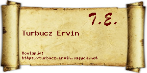 Turbucz Ervin névjegykártya