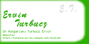 ervin turbucz business card